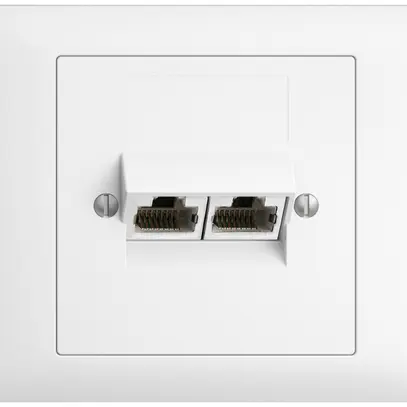 Prise INC 2×RJ45/s 4P sép.EDIZIOdue blanc ITplus 