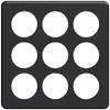 Abdeckplatte STANDARDdue 3×3, 9×Ø50, schwarz 