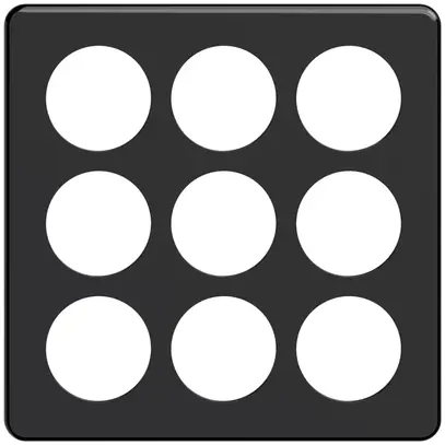 Abdeckplatte STANDARDdue 3×3, 9×Ø50, schwarz 