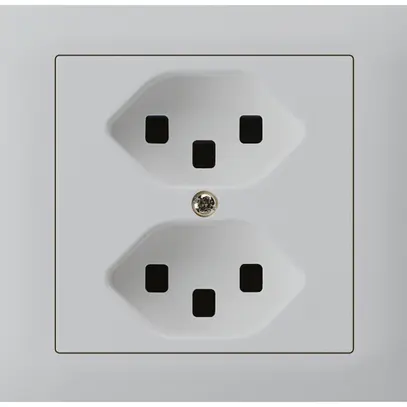 Presa INS kallysto 2×T23 montaggio T scatola INS G3 telaio innesto grigio chiaro 