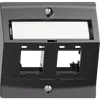 Montageset EDIZIOdue, mit Schrägauslasshaube, für 2×RJ45, dunkelgrau 
