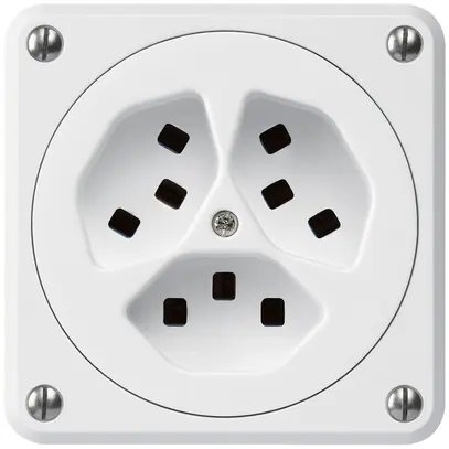 Presa INC Hager robusto, 3×T23, C, bianco 