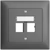 Kit montaggio ENC EDIZIOdue uscita dritta, per 2×RJ45 freenet, grigio scuro 