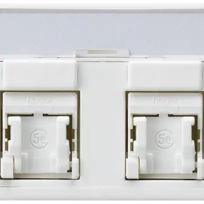 Prise FLF Hager cat.5e 2RJ45/u blanc 