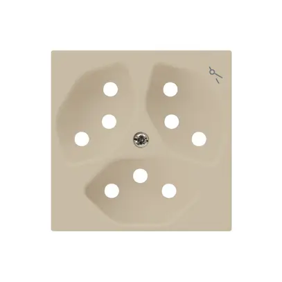 Plaque frontale kallysto 3×T13 60×60mm beige avec sécurité enfants 