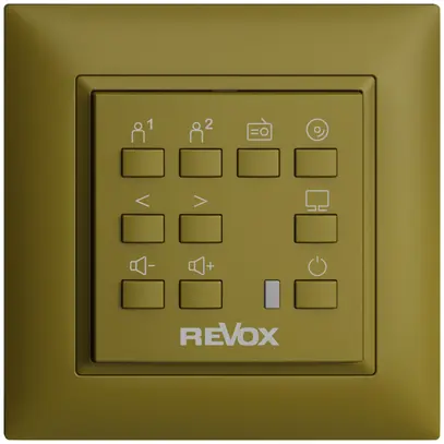 Commande murale EDIZIOdue pour Voxnet FMI, avec 10 bout., LED, IR, olive 