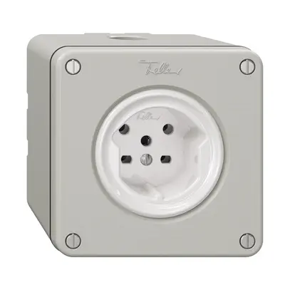 Prise NAPU NEVO, 1×T15, gris clair 