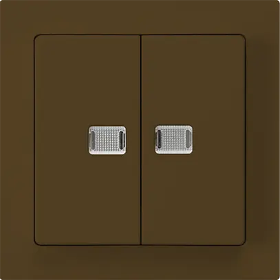 Interruttore pulsante luminoso INC kallysto 1/3+3/1L con 2 lenti marrone 