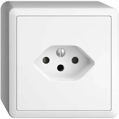 Prise AP EDIZIOdue T13 blanc avec shutter avec shutter 