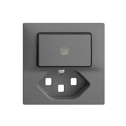 Kit frontale EDIZIOdue grigio scuro 60×60mm T23 con lente 