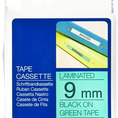 Cassette ruban Brother TZe-721 9mm×8m, vert/noir 