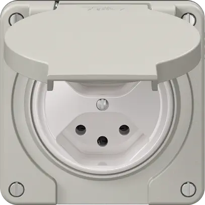 Prise NEVO N.CO, 2×T13, IP21, gris clair 