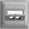UP-Montageset S-One EDIZIOdue FMI für 2×RJ45 schräg, silver 