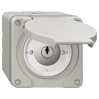 Interruttore rotativo NAP NEVO, 0/1L, con serratura&2 chiavi, KS, 0-1-0-1, grc 