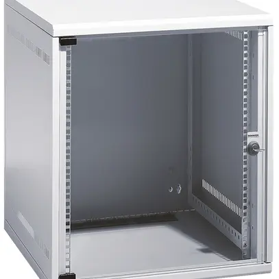 Armoire murale 19" Elcase 12UH, vitrée, 570×625×600mm, tôle d'acier gris 