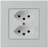 Presa INC kallysto.pro 2×T13/1 grigio chiaro con protezione bambini 