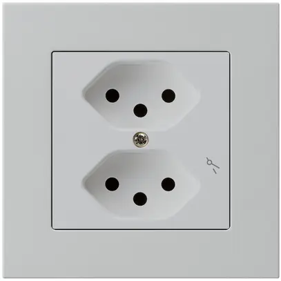 Prise ENC kallysto.pro 2×T13/1 gris clair avec sécurité enfants 