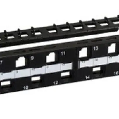 Pannello patch 19" INFRALAN 24-Port Keystone vuoto non schermato 1UA, nero 