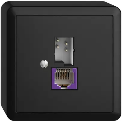 Prise AP T+T 6P/1×RJ45 DSL-à large bande EDIZIOdue noir 