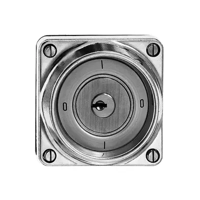 Interrupteur rotatif INC hum.0/3L Al poli, avec serrure de sûreté 