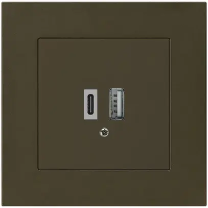 UP-USB-Ladesteckdose kallysto.pro 18W PD 1×Typ A+1×Typ C braun 