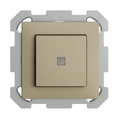 Contact à poussoir lum. ENC EDIZIOdue A-R/1P sand, lentille LED jaune 