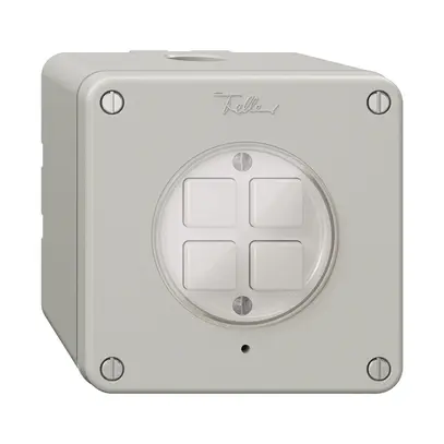 Pulsante KNX NAP 4× NEVO RGB con sensore di temperatura, grigio chiaro 