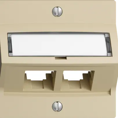 Kit di montaggio S-One EDIZIOdue F per 2×RJ45 obliquo, vanille 