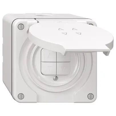 NAP-Storentaster NEVO, 2-Kanal, Anbauhöhe 65 mm, 87×87 mm, weiss 