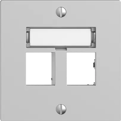 Montageset EDIZIOdue Geradeauslass, für 2×RJ45 freenet, hellgrau 