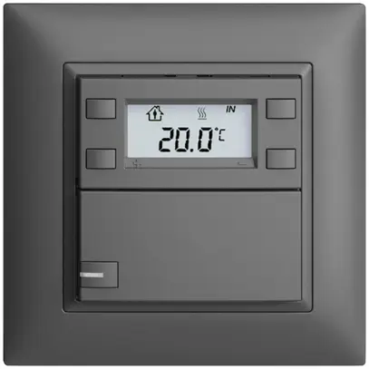 Poussoir RTH ENC KNX 1× EDIZIOdue FMI gris foncé, avec LED RGB 