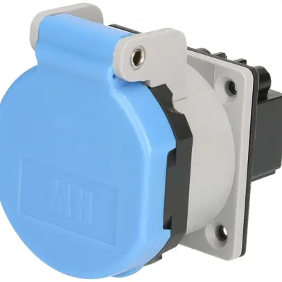 Presa INS tipo 13, 10A, 250V, resistente agli urti, IP55, grigio/blu 