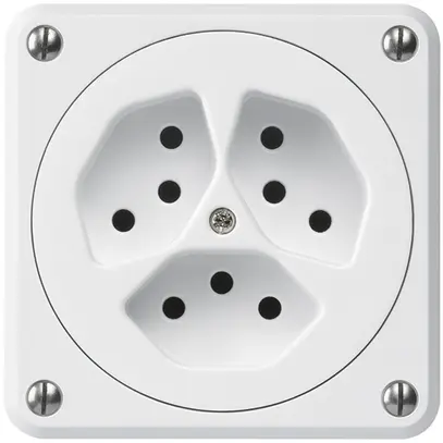 Presa INC robusto 3×tipo 13 bianco senza copercchio 