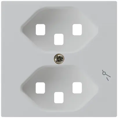 Plaque frontale pour prise Hager kallysto 2×T23 1×S H gris clair 