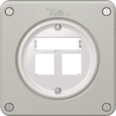 Kit di montaggio Feller freenet, per uscita diritta, doppio, grigio chiaro 