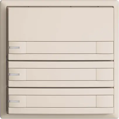 KNX-Taster RGB EDUE, 250mW, m.RGB-LED, m.Papiereinlage, 3×Taste 2×Tastenb. crema 