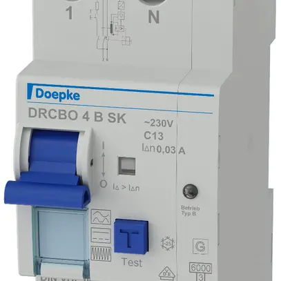 Disjoncteur différentiel Doepke DRCBO 4 type B SK L+N 13A 30mA 6kA C 