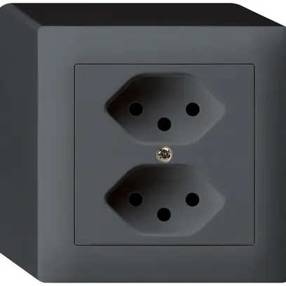AP-Steckdose kallysto 2×T13 anthrazit 