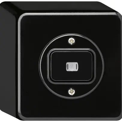 Interruttore AP basico luminoso 3/1L nero 
