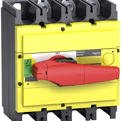 Interuttore di carico Schneider INS 3L 500A con maniglia rotativa rosso/giallo 
