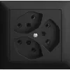 Prise INC EDIZIOdue 3×T13 FKE noir 