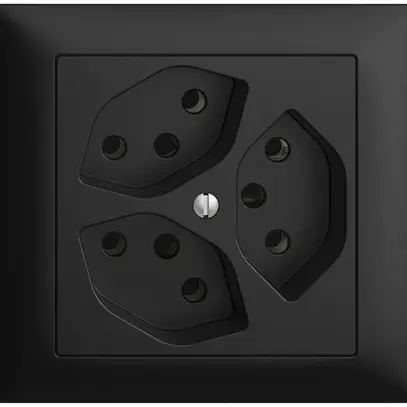 Prise INC EDIZIOdue 3×T13 noir 3×S 