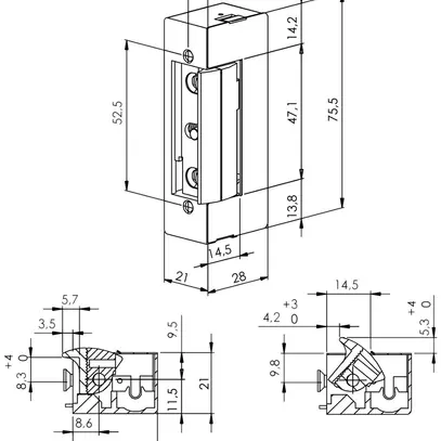 Apriporta BSW B7200--G, 10…24VUC, diseccitato chiuso, scrocco standard 