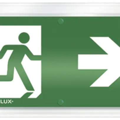 Plaque avec pictogramme ESYLUX SLC, flèche vers la droite 