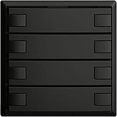 Poussoir ENC KNX 4× EDIZIOdue noir RGB sans LED 