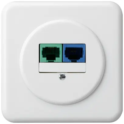 Inserto per presa INC DSL basico 2×RJ45 bianco 