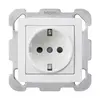 Prise ENC kallysto Schuko blanc avec plaque de fixation 