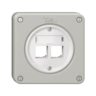 Kit de montage NUPU Feller S-One EASYNET, pour 2×RJ45, profondeur 28 mm, grc 