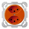 Insert pour prise ENC basico 2×type 13S avec plaque de fixation orange 