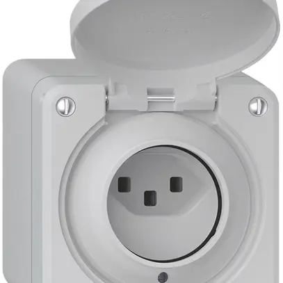 Presa AP robusto 1×tipo 23 luminoso IP55 grigio chiaro 